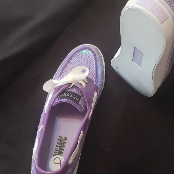 Sperry top-Sider purples sequins dress sneakers size 9 awesome condition - Picture 4 of 6
